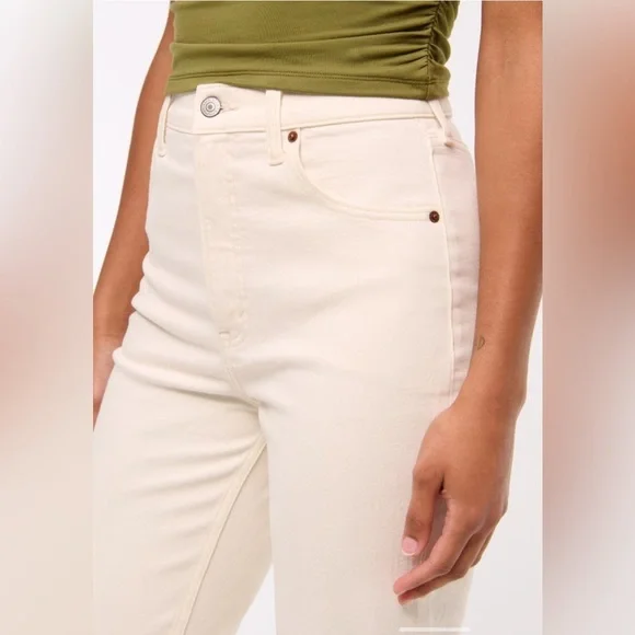 Abercrombie & Fitch Curve Love The Ankle Straight Ultra High Rise 29/8 SHORT - Picture 6 of 12